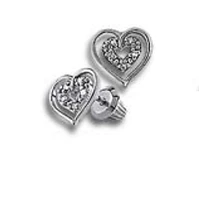 Open Heart Diamond Kids Stud Earrings