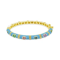 Blue Colorful Ladybug Kids Bangle Bracelet