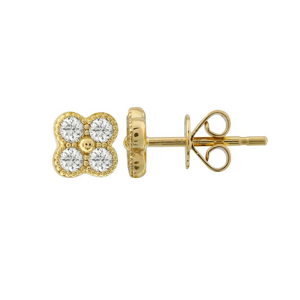 .34ct Diamond Clover Stud Earrings