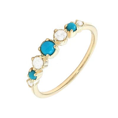 Turquoise and Diamond Ring