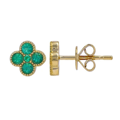 .43ct Emerald Clover Stud Earrings