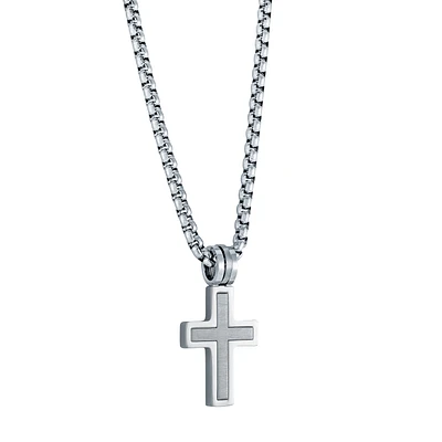 Brushed Cross Necklace