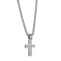 Brushed Cross Necklace