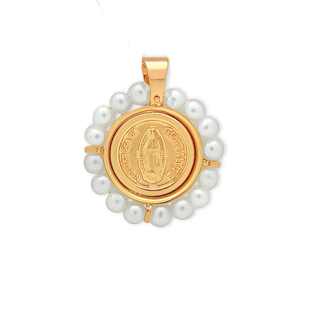 Virgen Guadalupe Pearl 14.5MM Pendant