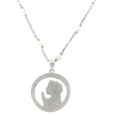 Virgen Nina Diamond and Pearl Necklace