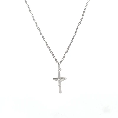 White Gold Crucifix 20MM Pendant