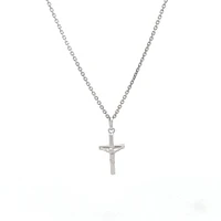 White Gold Crucifix 20MM Pendant