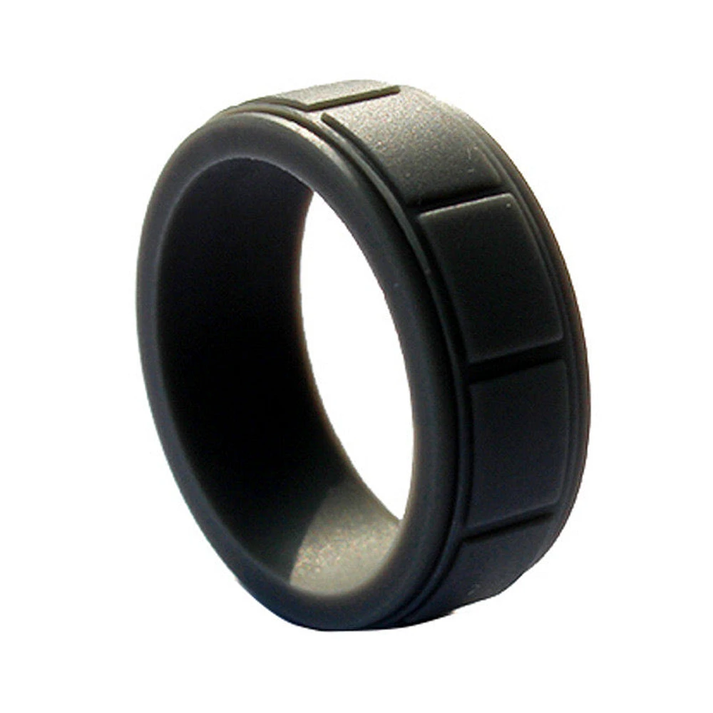 Grey grid silicone ring