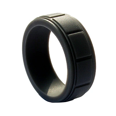 Grey grid silicone ring