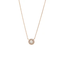 Diamond Halo Gold Necklace