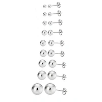 Silver Ball Stud Earrings