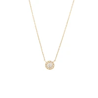 Diamond Halo Gold Necklace