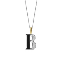 Initial Necklace Black