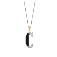 Initial Necklace Black