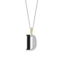 Initial Necklace Black