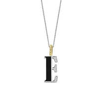 Initial Necklace Black