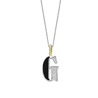 Initial Necklace Black