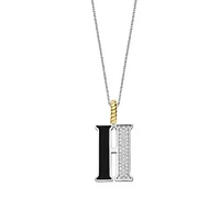 Initial Necklace Black