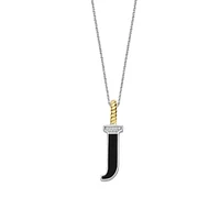 Initial Necklace Black