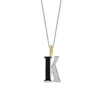 Initial Necklace Black