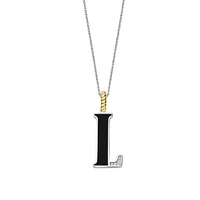 Initial Necklace Black