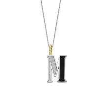 Initial Necklace Black