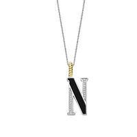 Initial Necklace Black