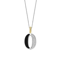 Initial Necklace Black