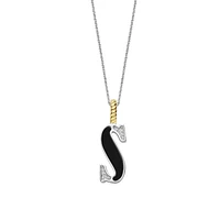 Initial Necklace Black