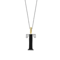 Initial Necklace Black