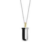 Initial Necklace Black