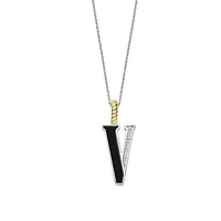 Initial Necklace Black