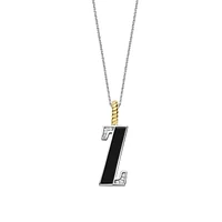 Initial Necklace Black