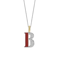 Initial Necklace Red Coral