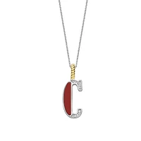 Initial Necklace Red Coral