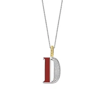 Initial Necklace Red Coral