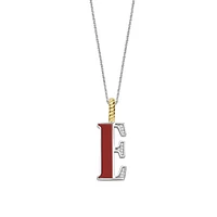 Initial Necklace Red Coral