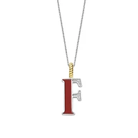 Initial Necklace Red Coral