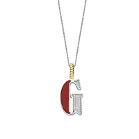 Initial Necklace Red Coral