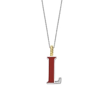 Initial Necklace Red Coral