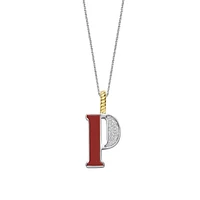 Initial Necklace Red Coral