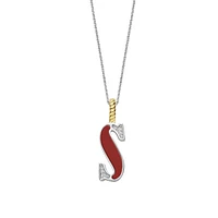 Initial Necklace Red Coral