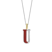 Initial Necklace Red Coral