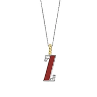 Initial Necklace Red Coral