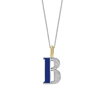 Initial Necklace Lapis Blue