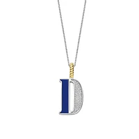 Initial Necklace Lapis Blue