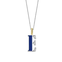 Initial Necklace Lapis Blue