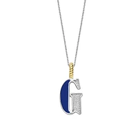 Initial Necklace Lapis Blue