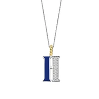 Initial Necklace Lapis Blue