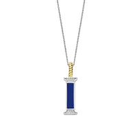 Initial Necklace Lapis Blue